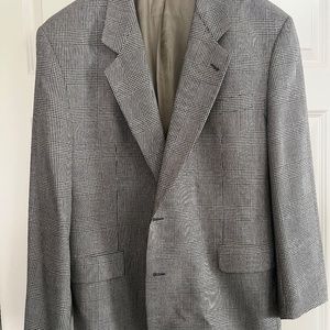 HUGO BOSS VINTAGE 2-BUTTON GLEN PLAID WOOL BLAZER SIZE46 MADE IN USA